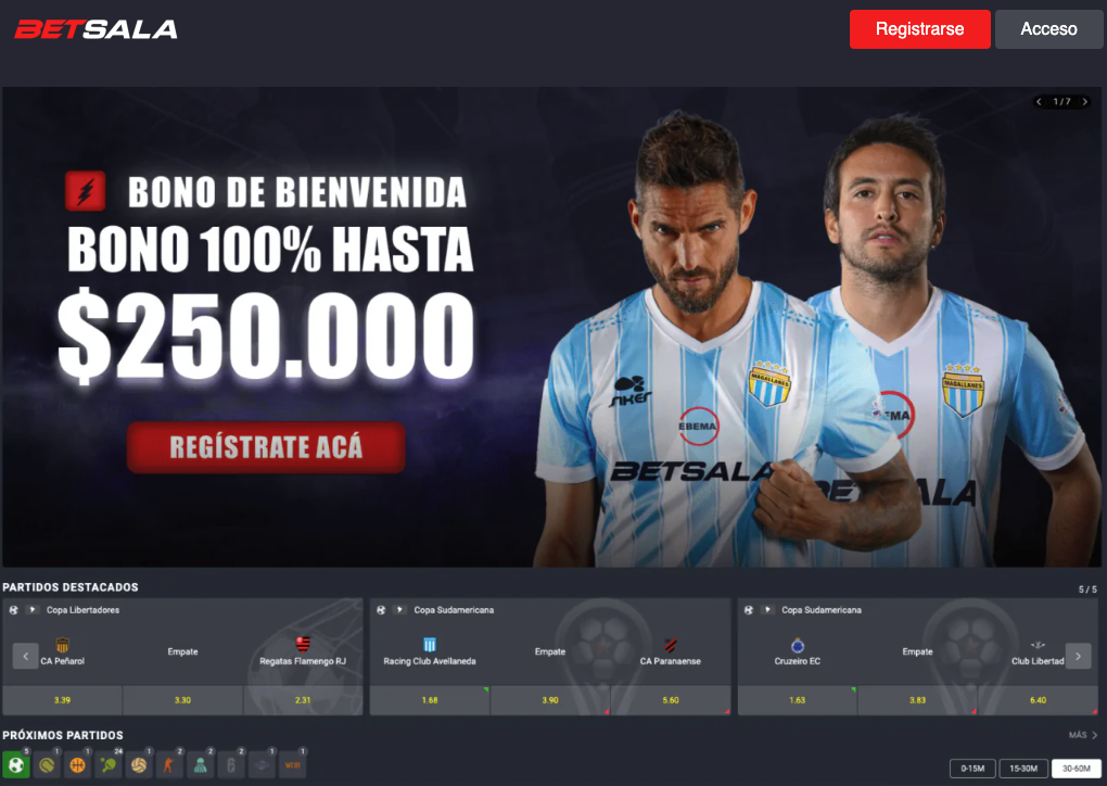 Apuestas deportivas en Betsala para usuarios de Chile