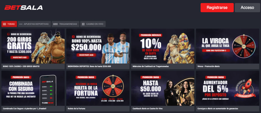 Promociones para usuarios activos en Betsala